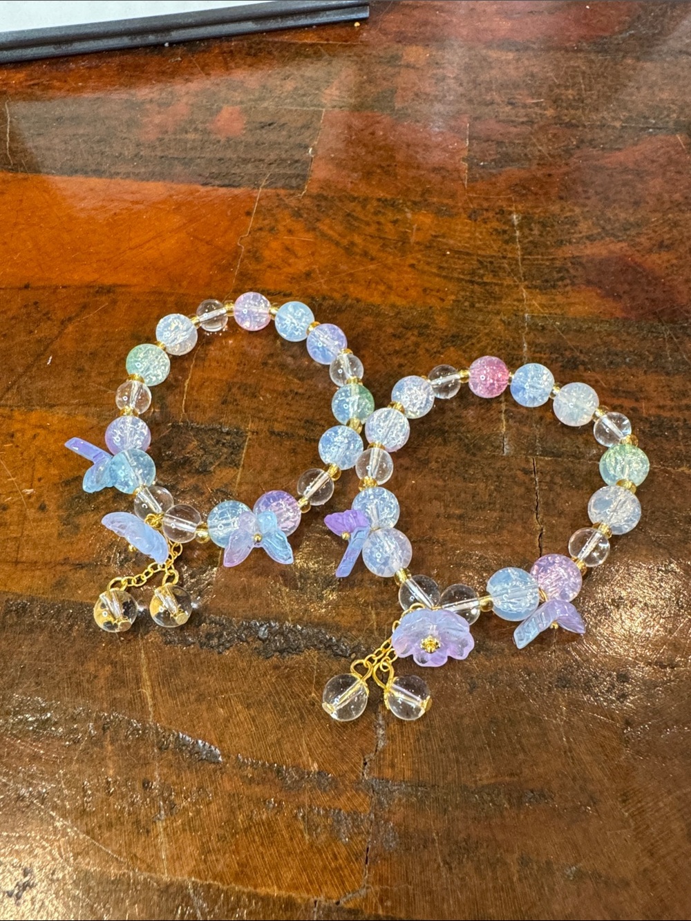 Pastel Butterfly Charm Beaded Bracelet - Women Jewelry Bracelets